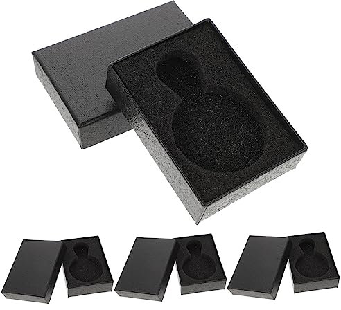 WRITWAA 4 Stück Aufbewahrungsbox für Uhren Aufbewahrungstaschen gießen Uhrenboxen Weiden Taschenuhr Aufbewahrungsbox Schmuckkästchen für Taschenuhren Taschenuhr Schutzbox Black