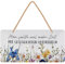 LANOLU Retro Blechschilder ZEIT MIT GLÜCKLICHSEIN- vintage Metallschilder mit Sprüchen als Wanddeko für Küche und Garten - Shabby Chic Deko inkl. Jutekordel 16x32cm