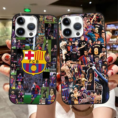 Yimctoie 2 Stück Football Handyhülle für iPhone 13 iPhone 14 Hülle 6,1,Cool Futbol Club Cartoon Muster Design Silikon Schutzhülle,TPU Flexible Matt Kratzfest Stoßfeste Cover,Cool