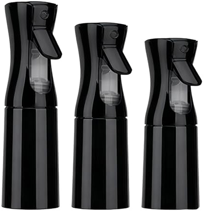 ZFQSONGZE 500ml Leak-Proof Continuous Mist Spray Bottle | Black plastic,fine continuous-mist nozzle, for hair/plants/cleaning/facial use, leak-proof easy spray.