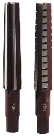 RASTKY 2-teiliges Morsekegel-Reibahlen-Set – Reibahle mit Geradem Schaft aus Kohlenstoffstahl – Grobe und Feine Reibahlen für die Bearbeitung und Anwendungen mit Konischen Bohrungen (MT2# Grobes