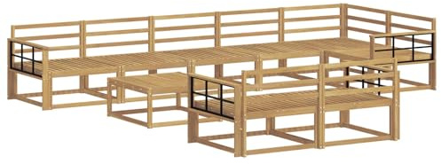vidaXL Outdoor-Sofagarnitur 9 pcs Weiß 79 x 79 x 37 cm, Patio-Sitzgruppe, modernes Outdoor-Sofa, langlebige Gartenmöbel, wetterfestes Lounge-Set für die Terrasse