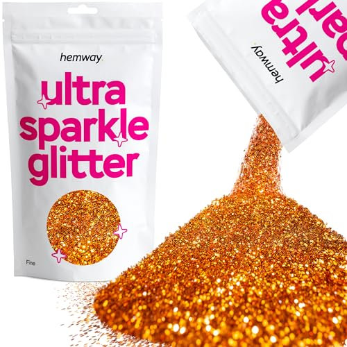 Hemway Ultra Sparkle Glitter - Copper | Fine Metallic Flakes for Resin & Epoxy Crafts | Supplies for Tumblers, Festival, Hair, Face, Body, Eye & Nail Art Decoration | 100 g