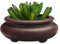 TOPWA Runder Zisha Mame Bonsai-Topf für Garten, Sukkulenten, Pflanztopf mit Ablaufloch für Garten, Büro, Heimeinrichtung, Innen- und Außenbereich, 5,7 x 2,5 cm