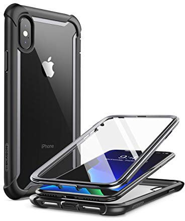 i-Blason Ares Full Body Rugged Clear Bumper Case for 6.5-Inch iPhone XS Max (2018), Black
