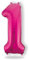 FUNXGO® Ballon Géant Numéro 1 Pink - Ballon decoration anniversaire 1 an - deco anniversaire 1 an fille ou garcon - Gonflables à l'Hélium - Idéal pour Fêtes Bébé - Ballon 1 Pink