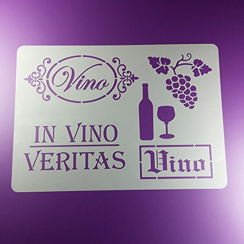 Schablone In Vino Veritas Weinrebe 5 Motive - BS30