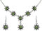 Blumen Collier mit Ohrhängern - Hellgrün