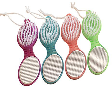 Beaupretty 4 in 1 Foot Scrubber, Pumice Stone Stainless Steel Fine File, Foot Care Tool for Both Dry and Wet Feet Care(Random Color)