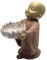 Zen'Light - Buddha-Figur mit Kerzenhalter, Teelichthalter, Zen Feng Shui Dekoration, Glücksobjekt, Zen Geschenkidee, 13cm, Beige & Altrosa