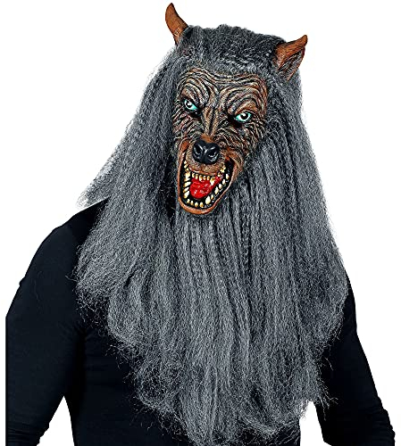 W WIDMANN MILANO Party Fashion 00999 - Vollkopfmaske Werwolf mit Fell, Horror, Halloween, Karneval, Mottoparty