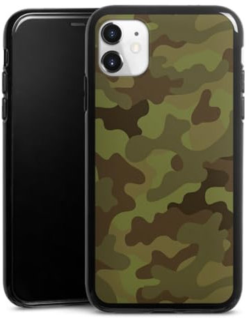 DeinDesign Silikon Hülle kompatibel mit Apple iPhone 11 Case schwarz Handyhülle Camouflage Tarnmuster Bundeswehr