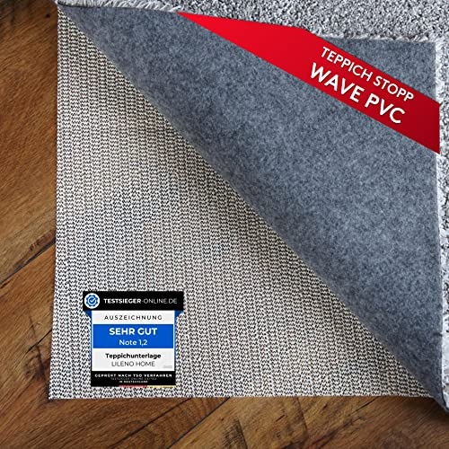 LILENO HOME Teppich-Unterlage rutschfest [80x150 cm] aus PVC - Anti-Rutsch-Matte zuschneidbar - Antirutschmatte Teppich Stopper - Universal Teppichunterlage - Rutschmatte Teppichstopper