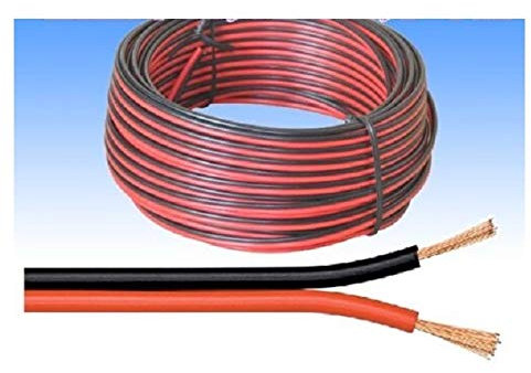 K M Electronics® 13 Strand 2.5A 2 X 0.5MM Speaker Loudspeaker Cable Wire CAR AUTO RED Black 100M