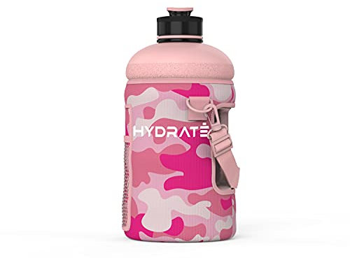 Hydrate Pink Camo Carrier Accessory for XL Jug 2.2 Litre - Comes with Carrying Strap and Phone Pouch - Top-Quality High-Density Insulation Neoprene Material Cover Sleeve for Your Water Bottle