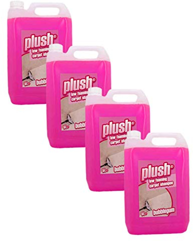 Carpet Cleaner Shampoo & Odour Deodoriser (inc Pet) Plush 5L x4 (Bubblegum)