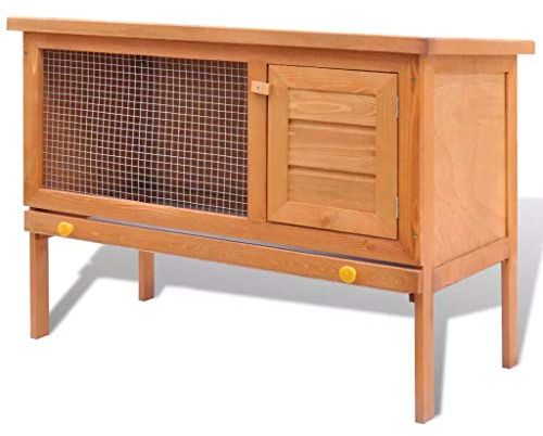 Kshzmoto Kaninchenstall Kleintierhaus Hasenstall Kleintierstall Hasenvilla Hasenkäfig Meerschweinchenstall Indoor und Outdoor 1 Ebene Holz