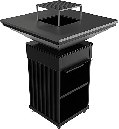KRATKI Holzgrill QUADRUM 115,4 x 77,4 cm Stahl Feuerplatte Gartengrill | Grill für Garten und Terrasse, robuste Stahlkonstruktion. Ganzjährig nutzbar
