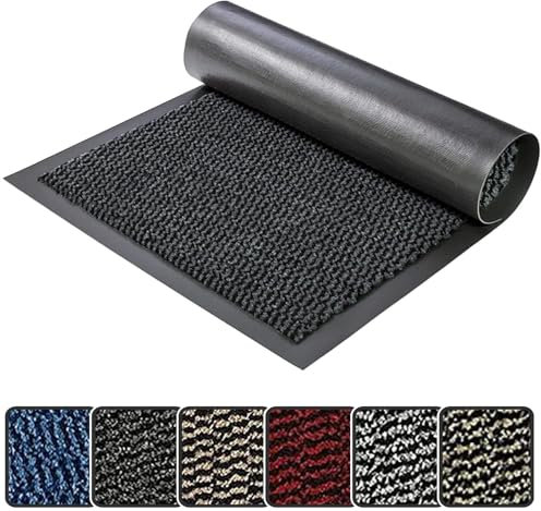 Large Non Slip Door Mats Indoor 50cm x 80cm Extra Large Indoor Mats for Entrances- Front & back door Doormats, Rubber back Dirt & Dust trapper Barrier Mat, Absorbent Large Entrance rug & Floor mat
