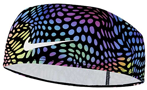 Nike DRI-FIT Swoosh Headband 2.0 Stirnband aus Polyester und Elasthan in der Farbe Black/Dynamic Turq/Silver, N.100.4515.930.OS