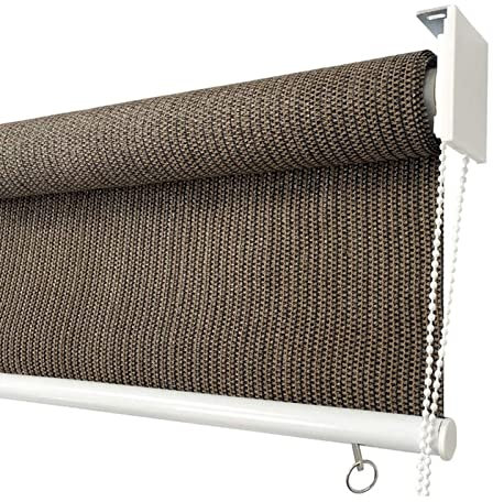 Outdoor Roller Shade, Shading Roller Blinds Breathable UV Protection Light Filtering Decoration Privacy Screen For Pergola Terrace (Color : Brown, Size : 1.5x3m)