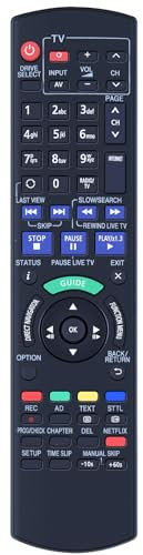 GOUYESHO N2QAYB000780 Replacement Remote Control for Panasonic HDD Box Recorder TV DVD Recorder DMR Series - No Setup Needed
