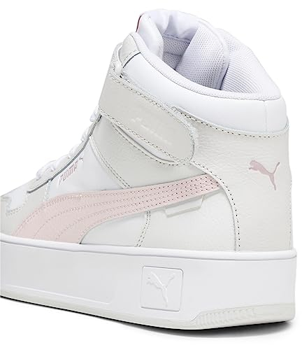 PUMA Damen Carina Street Mid Sneaker, White Frosty Pink Feather Gray, 40 EU