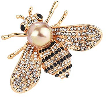 Générique Biene Big Faux Perle Strass Brosche Brosche Schal Kleidung Dekor Schmuck Kreativ und Nützlich