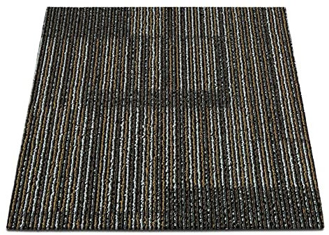 FLODI. Carpet Tiles Linz, 50 x 50 cm (Brown, 24 Tiles, 6 m²) Heavy Duty Carpet Tile Flooring Squares, Bitumen Back Floor Tiles for Home, Office and Commerical