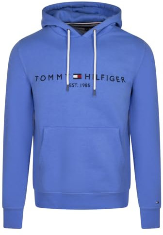 Tommy Hilfiger Sweat à Capuche Logo Tommy avec Capuche, Bleu (Blue Spell), XS