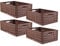 Bestlivings Stabile Faltbox 4er Pack Holzdesign 60 x 40 x 21,8cm ( LxBxH ) Stapelbarer Faltbarer Einkaufskorb 45L - Robuste Klappkiste - Gemüsekiste Obstkiste