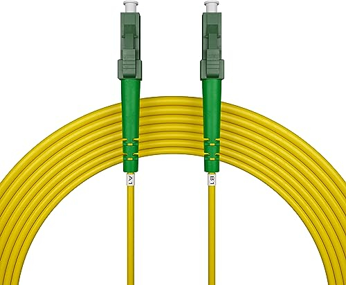 nexinex - 30m Glasfaserkabel LC/APC auf LC/APC Patchkabel | Telekom, Vodafone, 1&1, Fritzbox, etc. kompatibel | LWL Simplex Singlemode OS2 FTTH Glasfaser Lichtwellenleiter Kabel