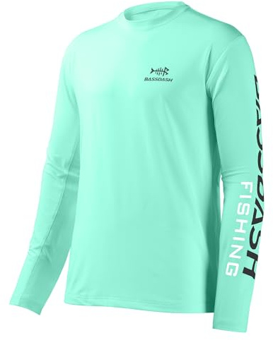 Bassdash Angeln T-Shirt Fishing Langarm Wasser UPF 50+ Shirt Rashguard Angelbekleidung UV Sonnenschutz