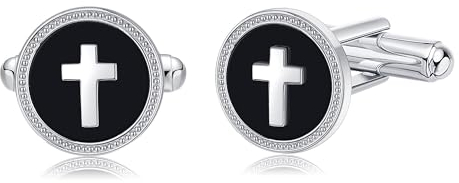 Kreuz Manschettenknöpfe für Männer Sterling Silber Manschettenknöpfe für Männer Christlicher Schmuck Geschenk für Männer