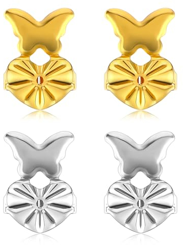 2 Paar Einstellbare Ohrringheber,Magische Earring Lifter,Ohrringe Heber,Hypoallergen Ohrring Rücken,Effektives Heben Schwerer Ohrringe,Universal Ohrstecker verschluss Ideal für Damen