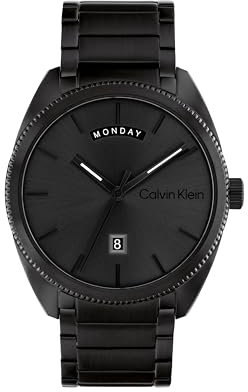 Calvin Kein Klein Analog Quarzuhr für Herren Kollektion Progress mit Schwarzes Edelstahlarmband - 25200448