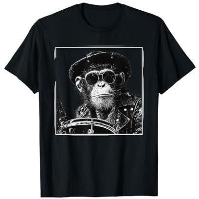 Affe spielt Schlagzeug T-Shirt