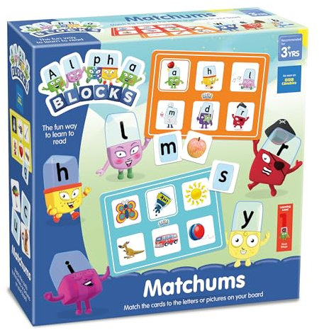 ALPHABLOCKS Matchums Learning Game - Alphabet Flash Cards & Phonics Games with 5 Double-Sided Boards & 60 Cards - Interactive Alphabet Toys for Letter Recognition - 4 Ways to Play