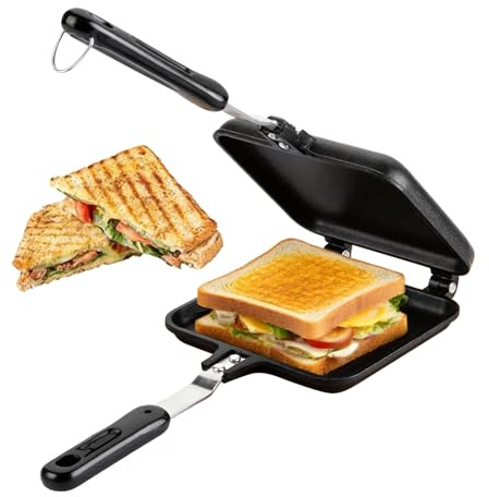 DOUQIFEI Home Sandwichform, Ridgemonkey Doppelseitige Antihaft-Bratpfanne, Waffeleisen, Omelettpfanne, Flip-Pfanne Für Kuchen, Toast, Sandwich