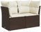 vidaXL Gartensofa mit Kissen 2-Sitzer, Sofa mit Staufach unter Sitzfläche, Terrassensofa mit abnehmbarem waschbarem Bezug, Gartenmöbel Terrassenmöbel, Braun Poly Rattan