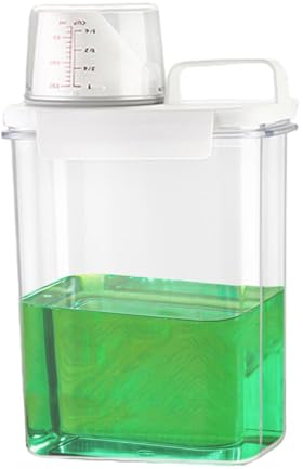 Dispensador de detergente para ropa – Juego de dispensador de detergente para ropa | Resistente a la humedad, recipiente de detergente líquido transparente incluido para harina, arroz,