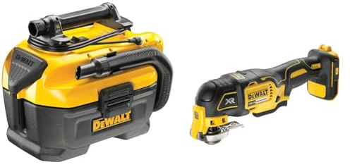 DeWalt - Aspirateur de Chantier Classe L - DCV584L-QW - Aspirateur 7,5L sur Secteur ou Batteries XR & Outil Oscillant Multi Cutter 18V sans Fil Brushless - Livré avec Jeu d'Accessoires de Coupe