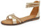 IF Fashion Flache Sommersandalen für Damen mit Bändern Armband Strass Glitzer 6W9110 Schwarz Gold Weiß, 9110 Gold, 40 EU