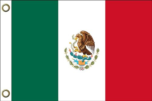 Mexiko Flagge Fahne | 150 cm x 90 cm / 90 x 150 cm | Wetterfest & Langlebig | Polyester mit zwei Ösen