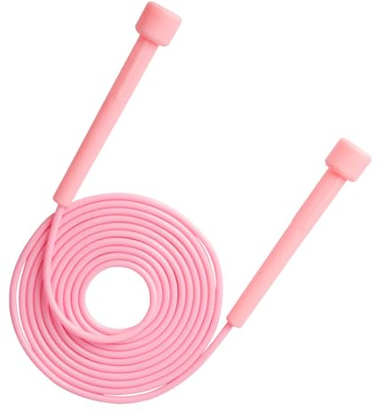 YALiya Cuerda Saltar, Con Mango Antideslizante, 2,8cm, Cuerda de Saltar Adultos y Niños, Cuerda para Saltar Ajustable, para Hacer Ejercicio y Quemar Grasa(Rosa)