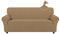 Easy-Going Stretch Sofa Überzug 3 Sitzer, Rutschfester Sofabezug für Hund Katze, Waschbarer Fleece Couch Überzug Bezug, Weicher Küchensofa Couch Cover, 1 Stück Sofaschoner mit Armlehnen, Kamel