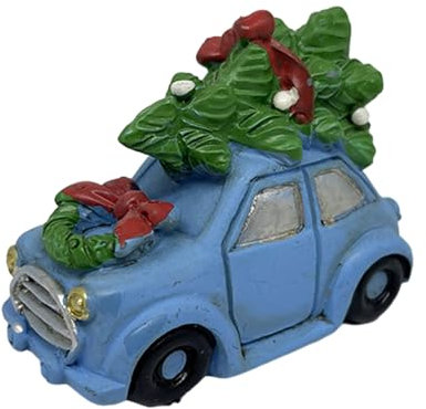 Fcnjsao Weihnachtliche Auto-Dekoration in Motorform, Kunstharz, Desktop-Ornament, Feiertagsdekorationen, Partyzubehör für festliche Heimdekoration