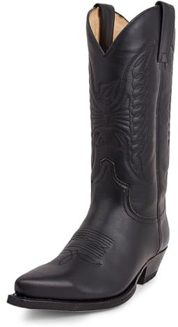 MlYJmer Chelsea Stivali per Gli Uomini Donne, Casual Cowboy Stivali Unisex Vintage Western Cowboy Stivali,Nero,43 EU