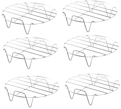 PRETYZOOM 6 Piezas Rejilla De Cocción Vaporera De Acero Inoxidable Accesorios Cocina Freidora De Aire