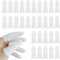 100 Pieces Cotton Finger Cots - Cloth Finger Sleeves, Large Finger Cots, Finger Covers, Finger Tips Protector, Comfortable & Breathable, Absorb Sweat (White)